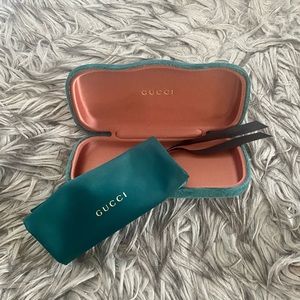 Authentic Gucci Sunglass Case with Velvet Pouch